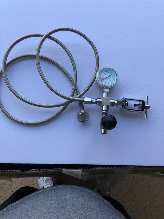 Ultimate CGA 540 to CGA870 Oxygen Transfill with Gauge And Purge Valve 72"