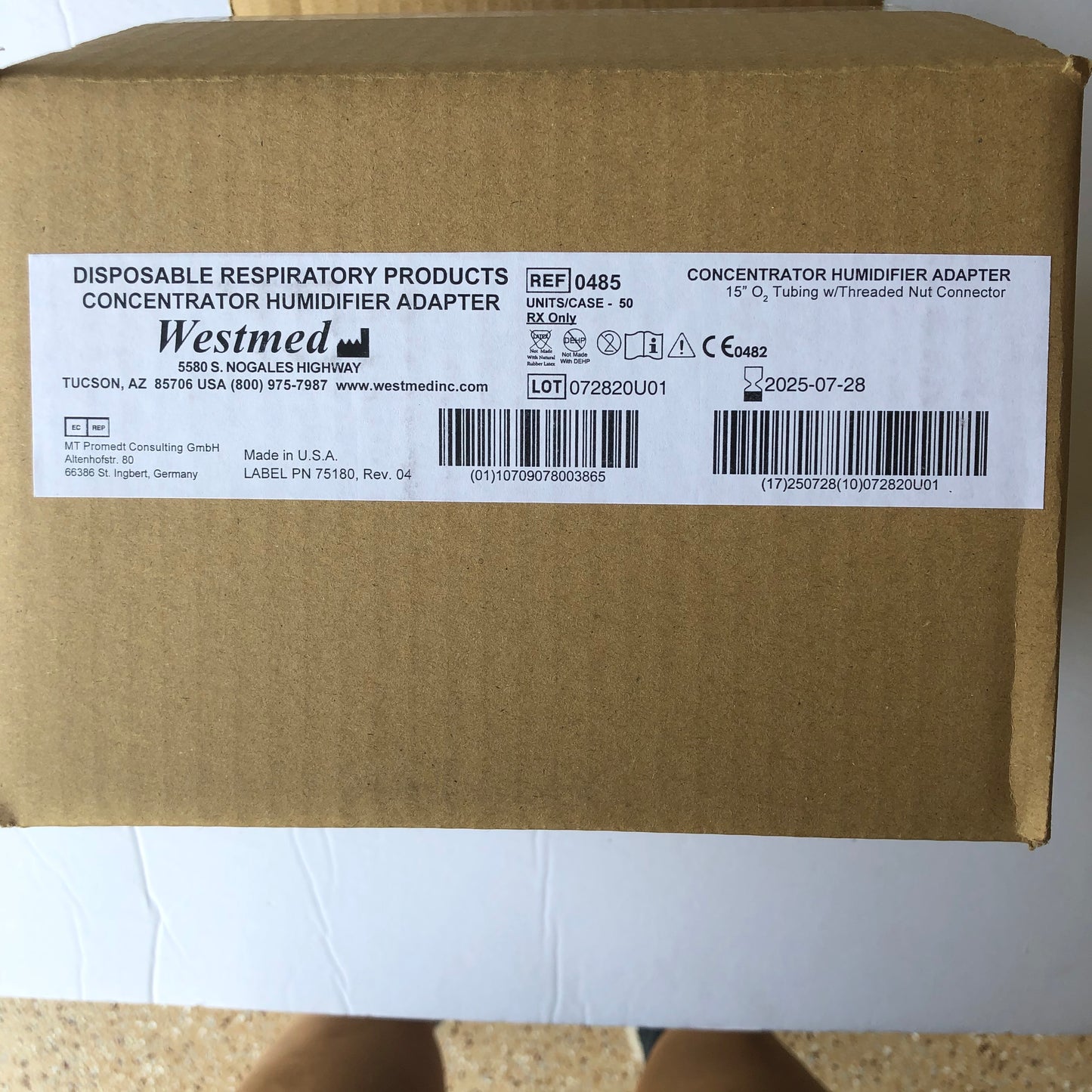 NEW WESTMED #0485 CONCENTRATOR HUMIDIFIER ADAPTER PACK OF 10 SHIPS FREE